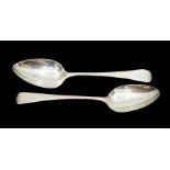 A pair of George III table spoons, Richard Crossley, London 1803, of Old English pattern, weight