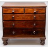 A Victorian mahogany apprentice or specimen chest, circa 1870, the plain top above two shot and