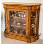 A Victorian walnut and gilt metal mounted credenza, late 19th Century, the 'D' shape top with