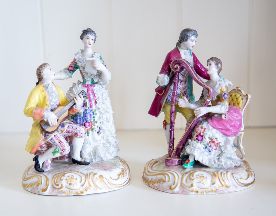 A German porcelain figure group of a courting couple,