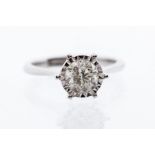 A diamond solitaire 18ct gold ring, the illusion set brilliant cut diamond weighing approx. 1.