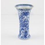 A late 17th/early 18th century Chinese blue and white beaker vase, Kangxi period decorated with