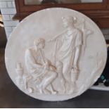 A large classical grand tour plaster roundel 80cm diameter