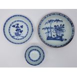 Two Nanking Cargo 18th century Chinese porcelain saucers, 11.5cm and 10cm, both with Christies lot