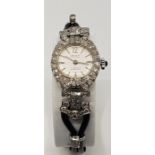 An Art Deco style Gruen Precision Autowind platinum and diamond cocktail watch, having signed