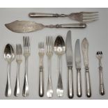 A matched Art Krupp Berndorf/WMF/Christofle canteen of silver plated flatware for twelve,