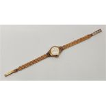 A 9ct. gold Renown ladies' wrist watch, manual movement, having signed silvered circular dial with
