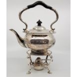 A silver kettle on stand, by Atkin Brothers, assayed Sheffield 1927, the kettle of circular form