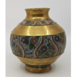 A Chinese cloisonne vase, height 14.5cm.