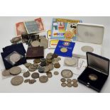 A collection of coins, to include: A 2011 Royal wedding commemorative silver proof five pounds (