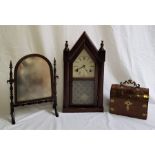 An American mahogany cased clock, gong strike, having white enamel dial with Roman numeral chapter