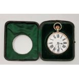 A silver mounted Goliath pocket watch case, assayed Birmingham 1906, makers mark rubbed,