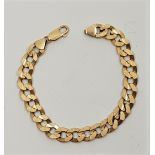 An Italian 14ct. gold flat link yellow gold bracelet, length 22.5cm. (29.9g)