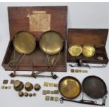 An interesting collection of 19th century brass and other collectibles, to include; Cased beam