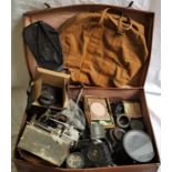WW2 Aviation Interest/RAF: A trunk of wartime relics, including an Air Ministry Bubble Sextant, An