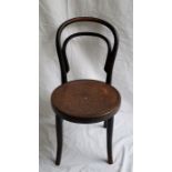 A Jacob & Joseph Kohn child's bentwood chair, with applied paper trade label, seat height 33cm.