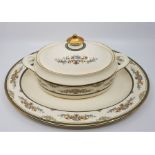 A Minton Stanwood bone china part dinner service, to include; gravy boat and saucer, three twin