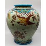 A large Theodore Deck art pottery vase, decorated in the aesthetic manner, H: 40cm Condition: no
