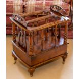 A burr wood canterbury of Victorian design, frieze drawer, width 48cm Note: located at the vendor'