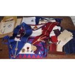A large quantity of Masonic ephemera to include sashes, aprons, booklets, pamphlets, some relating