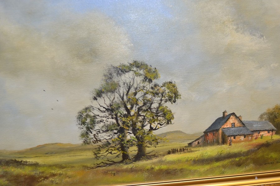 Digby Page, 1980's, a country scene oil on canvas, signed bottom right, 90 x 45 cms approx, entitled