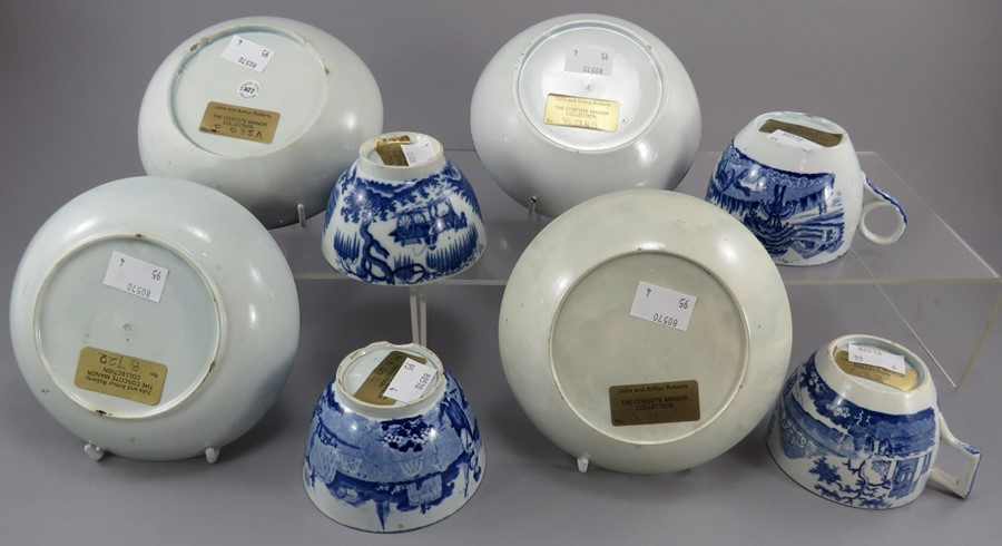 A group of early nineteenth century blue and white transfer-printed rural tea wares, c. 1820-30. - Image 2 of 2