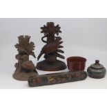 An assembled group of European works of art, 19th/20th Century, including two carved wood