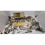 Quantity of plated/epns flatware. Various sets unboxed. 1 set boxed. As photograph.