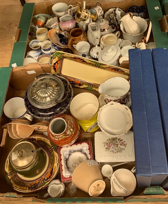 Four boxes of assorted ceramics, including a collection of bone china tea wares, mostly blush ivory, - Image 2 of 2