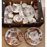 A collection of Royal Crown Derby Derby Posies ware including tea set, plates, vase, bonbon dishes