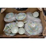 A circa 1950's Shelley Melody large tea service, tea cups, plates, small plates, sandwich plates and