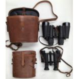 Two sets of early cased 20th Century binoculars, Delactic and another