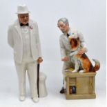 A Royal Doulton Sir Winston Churchill HN 3057; With Thanks Doc HN 2731   CR no chips or cracks (