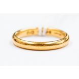 A 22ct gold ring band, width 3mm, weight approx. 4.7gms