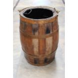 Small original circa early 20th Century sherry barrel converted to a coal bucket