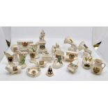 A collection of assorted early 20th Century crested ware, including W.H.Goss, Shelley, and various