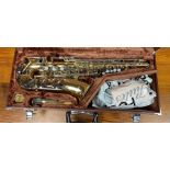 A Yamaha alto saxophone, YAS-23 114537, in fitted case