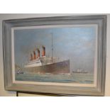 Colin Verity, RSMA (British 1924-2011), 'Aquitania', 38 x 60 cm, oil on board, signed l r C R: No