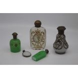 An assembled group of Continental glass and metal-mounted scent bottles, 19th/20th Century,