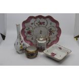 An assembled group of Continental porcelain, 19th/20th Century, including a Dresden cabaret tray,
