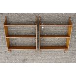 Pair of Edwardian style Satinwood wall hanging bookshelves (2)