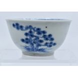 A Chinese blue and white teabowl from the Nangking Cargo, of inverted bell form and decorated with