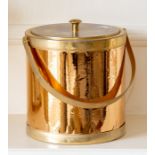 A gold composite ice bucket.
