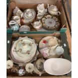 Four boxes of assorted ceramics, including a collection of bone china tea wares, mostly blush ivory,