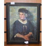 A portrait on board of a young 19th Century girl, signed by S Todd, oil on board, 19 x 24 cms