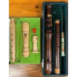 A Moeck tenor recorder in fitted cased, together with a Moeck 239 treble recorder in fitted case
