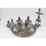 An assembled group of Continental metal-mounted glassware, circa 1890-1910, including a a double-