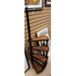 A reproduction set of library steps, inset with leather
