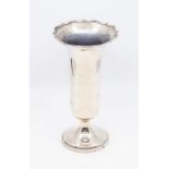 A George V silver trumpet vase, Sheffield 1924 by Walker & Hall, 24 cms high approx, 17 ozt