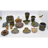 A collection of assorted Wade and Shamrock Pottery including Whimsies, figures of various designs,